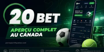 Bannière 20Bet : aperçu complet du bookmaker au Canada avec bonus de 100%