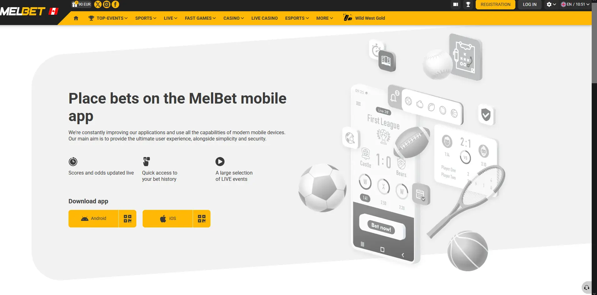 Application mobile Melbet : téléchargement APK Android et app iOS pour parier en direct depuis le Québec