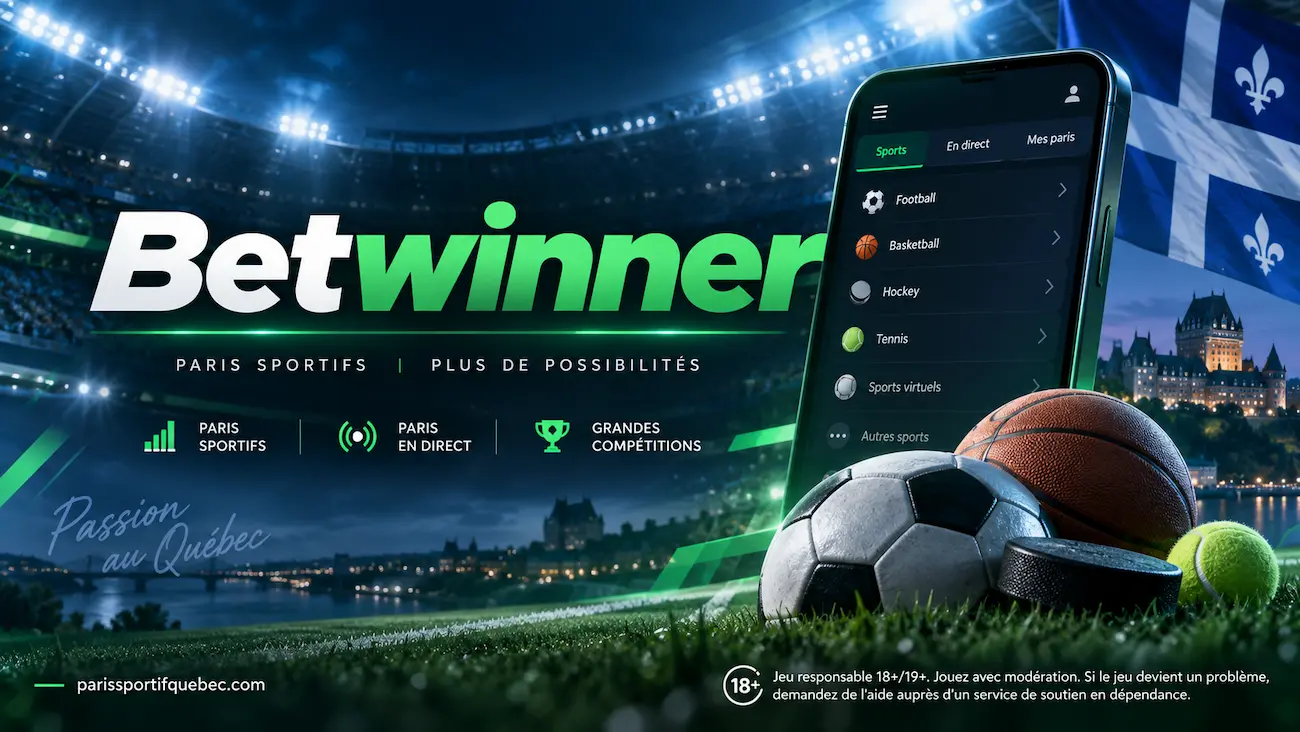 Bannière officielle Betwinner au Québec, licence Curaçao Gaming Authority