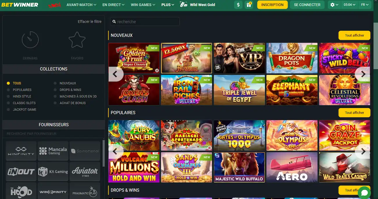 Casino en direct Betwinner avec Evolution Gaming et Pragmatic Play
